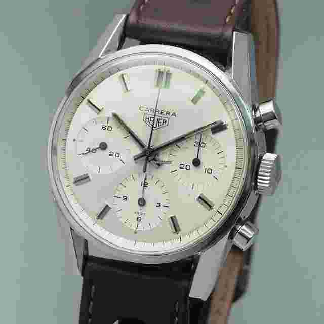 Heuer
                           
                                 Carrera Chronograph Vintage 2447S Stahl/Leder