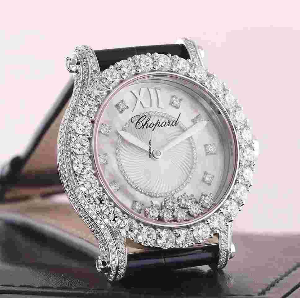 Chopard Happy Sport
                           
                                 Joaillerie White Gold Diamond Blue Alligator Ladies Watch 274809-1001
