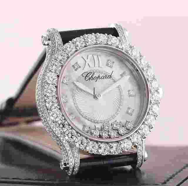 Chopard Happy Sport
                           
                                 Joaillerie White Gold Diamond Blue Alligator Ladies Watch 274809-1001