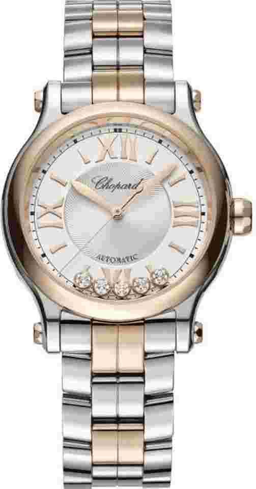 Chopard Happy Sport
Stainlees steel and Ethical Rose Gold & Diamonds Ladies Watch.