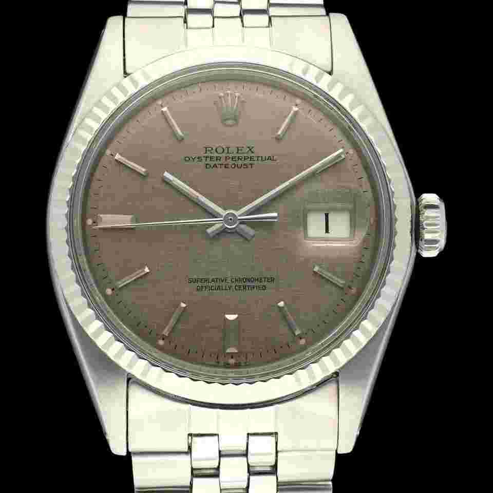 Rolex Datejust 36
1601 / Grey Linen Dial / With Box / Steel White Gold / Jubilee / 36mm / 1970