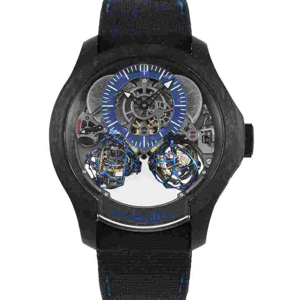 Purnell Escape II Double Spherion Carbon Blue Piece Unique Watch CP03BMCB