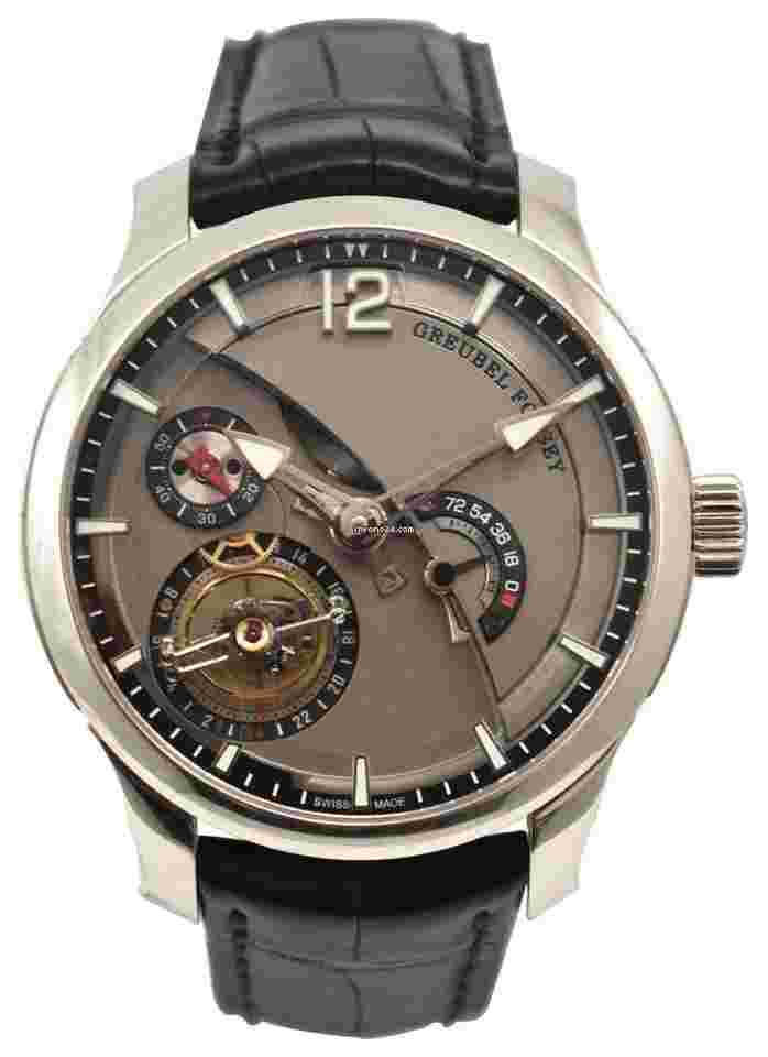 Greubel Forsey Tourbillon 24 Seconds
Contemporain in Platinum (Two year factory warranty) on Black Leather Strap with Titanium Grey Dial Execution Speciale (Boxes show wear)