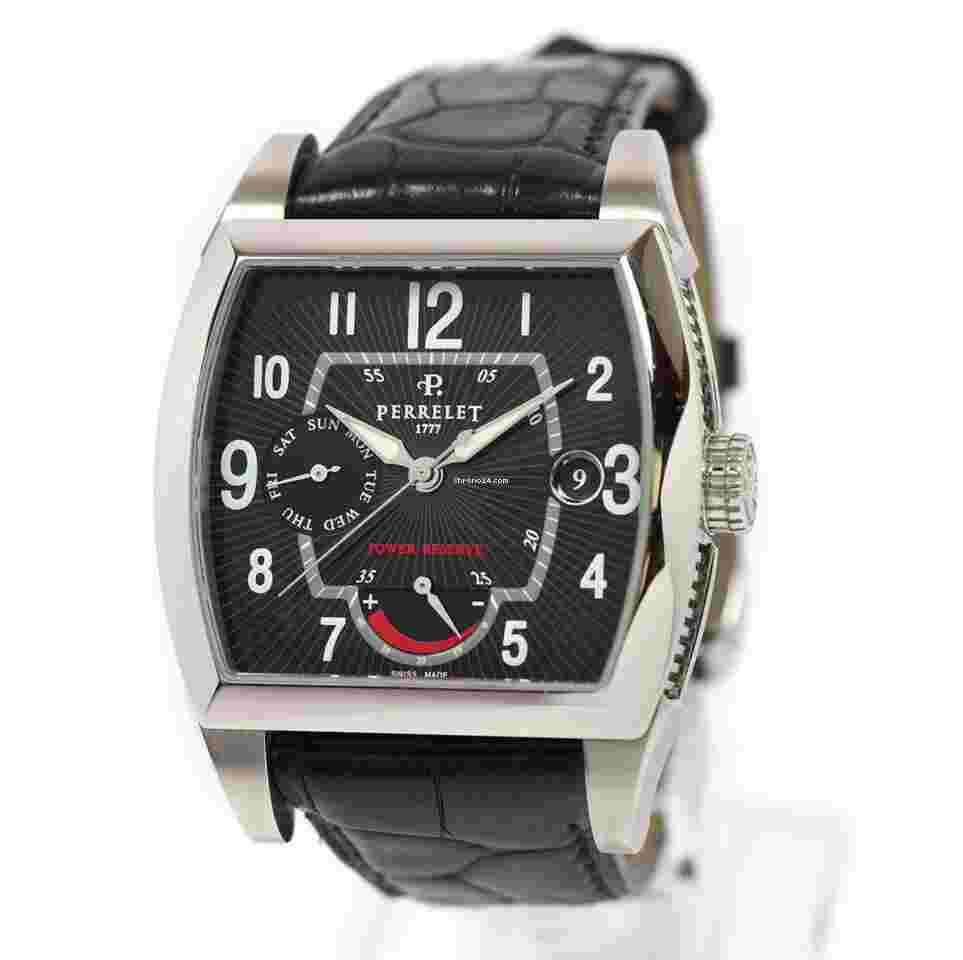 Perrelet
Power Reserve Day Date A1021 Black Dial 38MM Stainless Steel