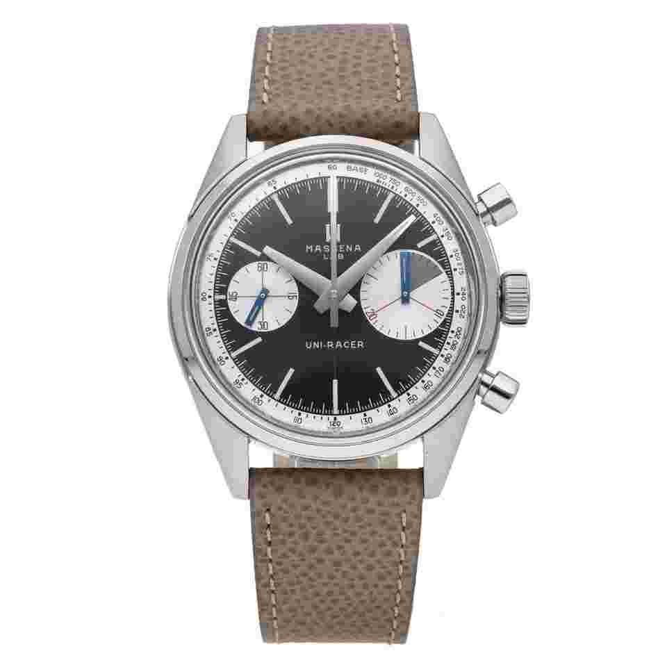 Massena Lab Uni-Racer Black Panda Chronograph 39mm Manual-Wind Mens Watch UR-002