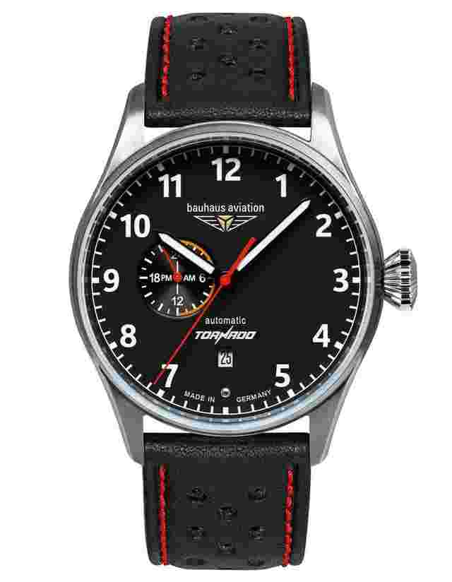 Bauhaus 2764-2 Herren-Fliegeruhr CT-BHA Tornado Automatik Schwarz 