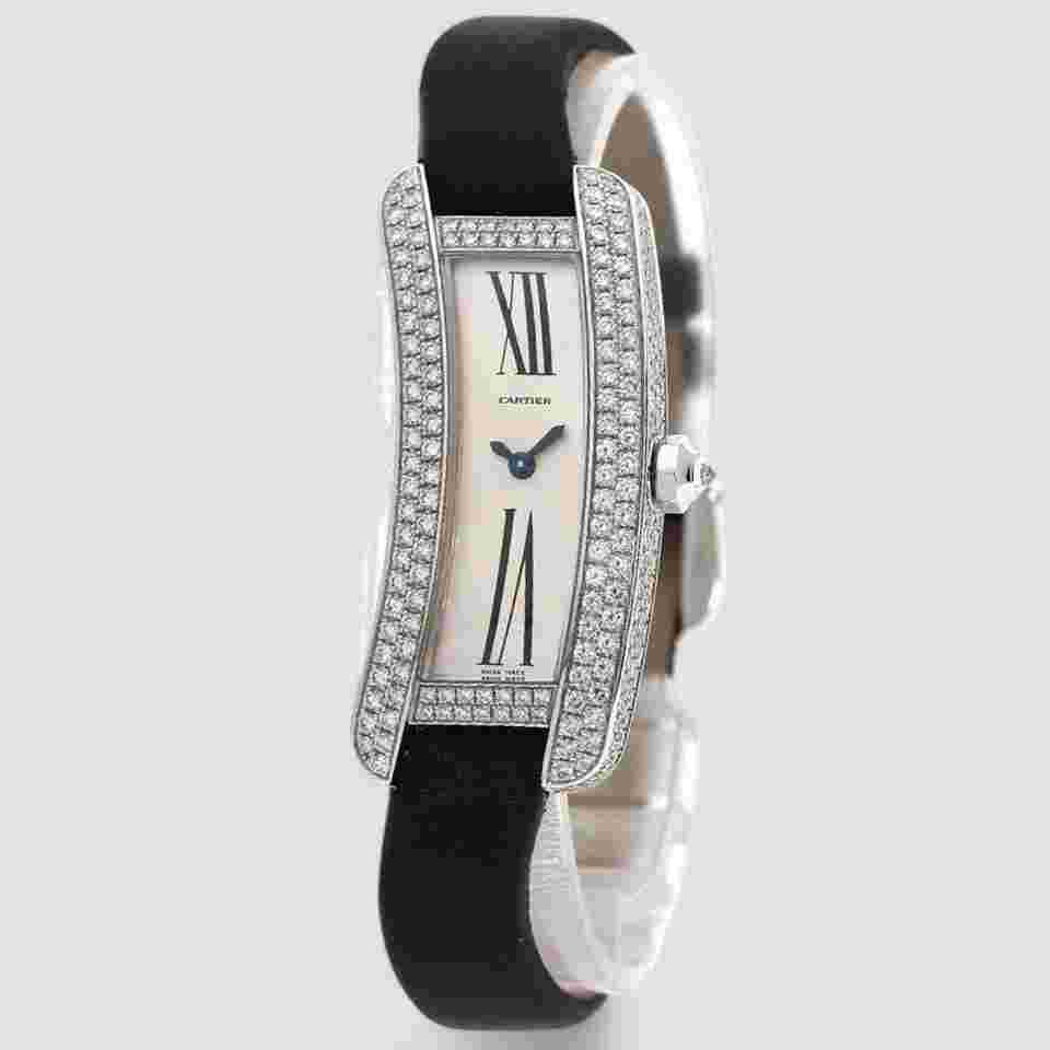 Cartier Tank S Watches WJ300950 K18 White Gold/Leather Ladies