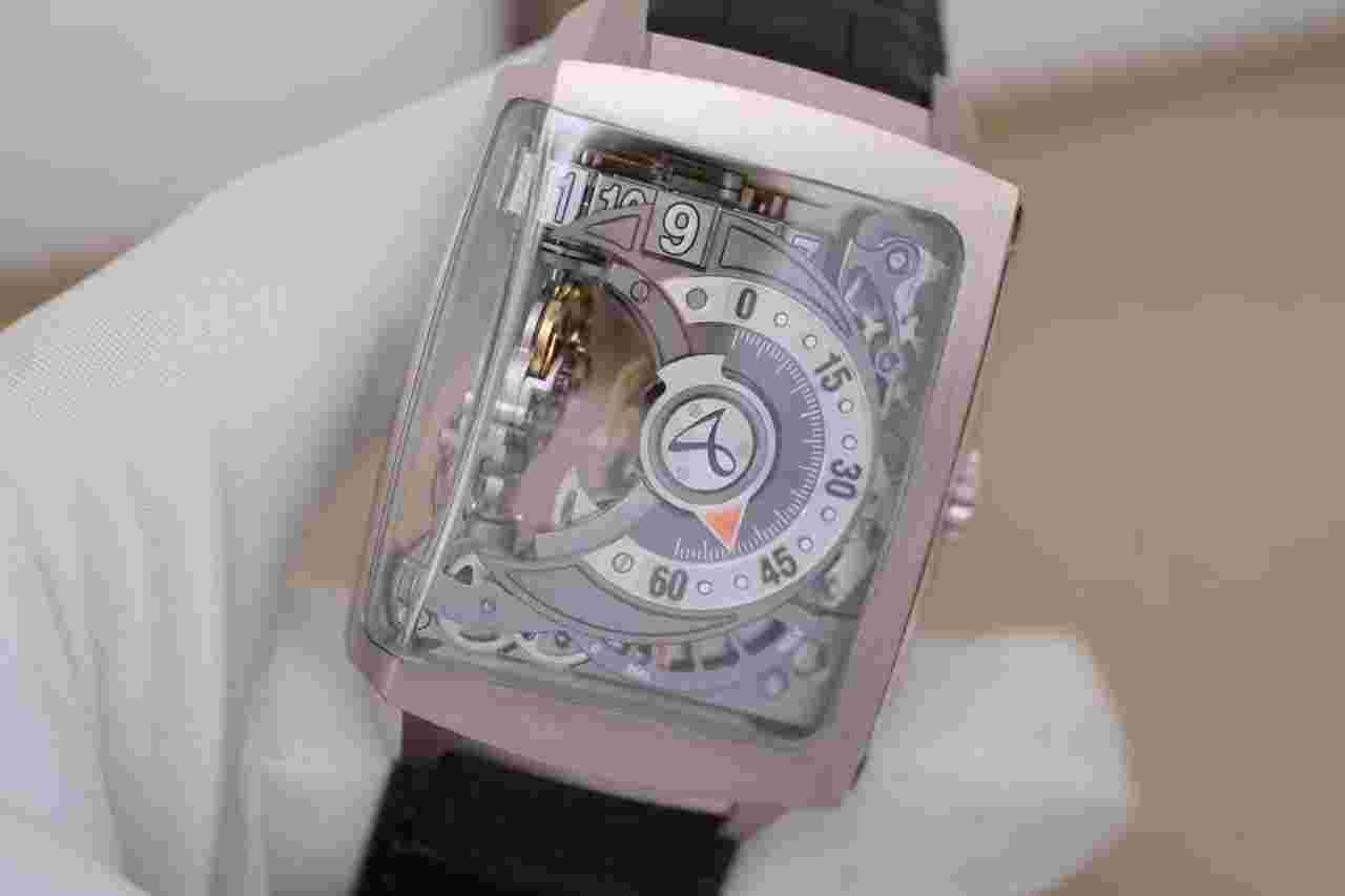 Hautlence White gold standing tourbillon watch