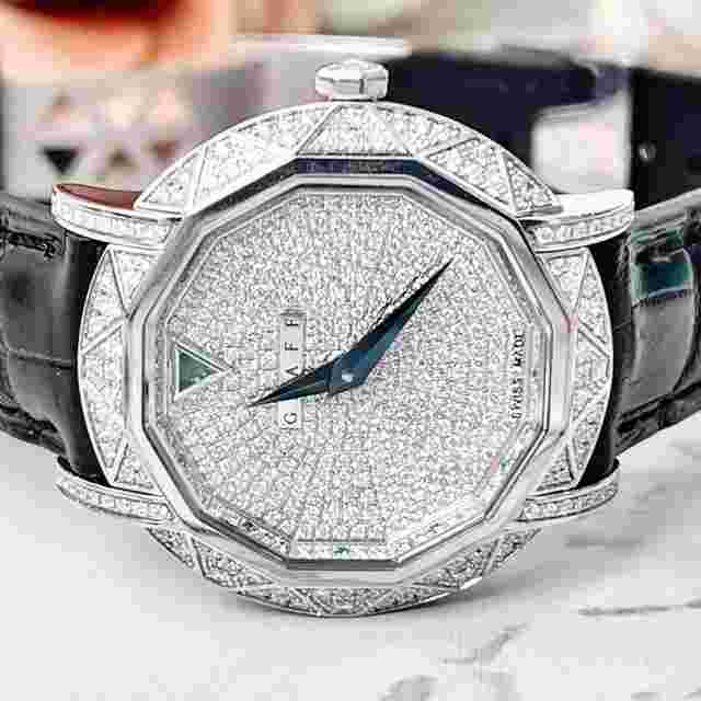 Graf Limited edition of 30 diamond white gold quartz watch 30MM.