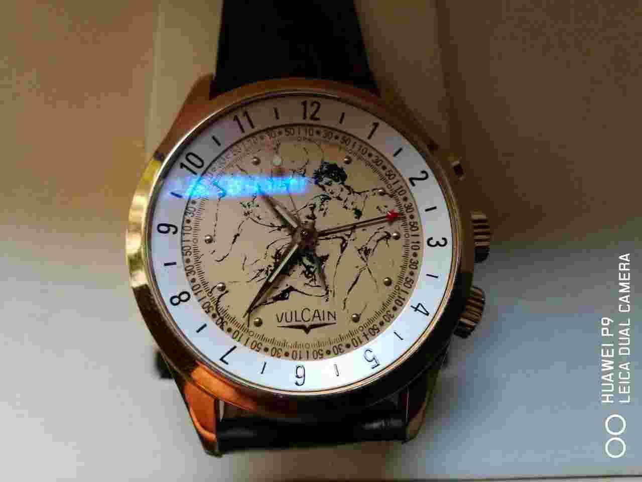Vulcain dual time Erotic Full Set Ziffernbaltkunstwerk Unikat
