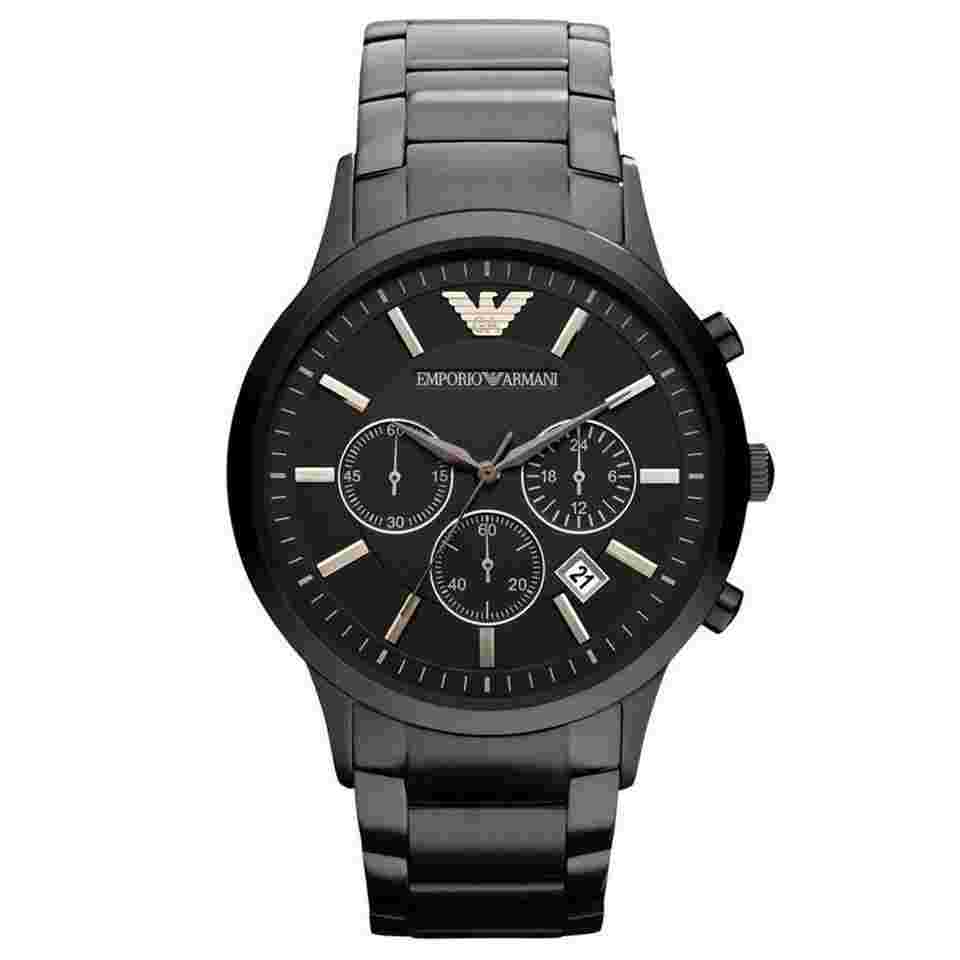 Armani Black Chronograph Quartz Herenhorloge Renato Black AR2453 van Emporio Armani