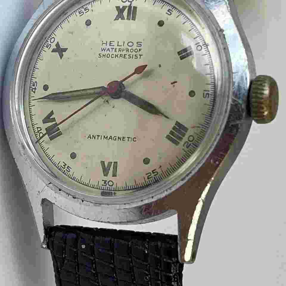 Helios Doctors Medical Roman Numbers Stainless Steel Screw Down Back Swiss Made 