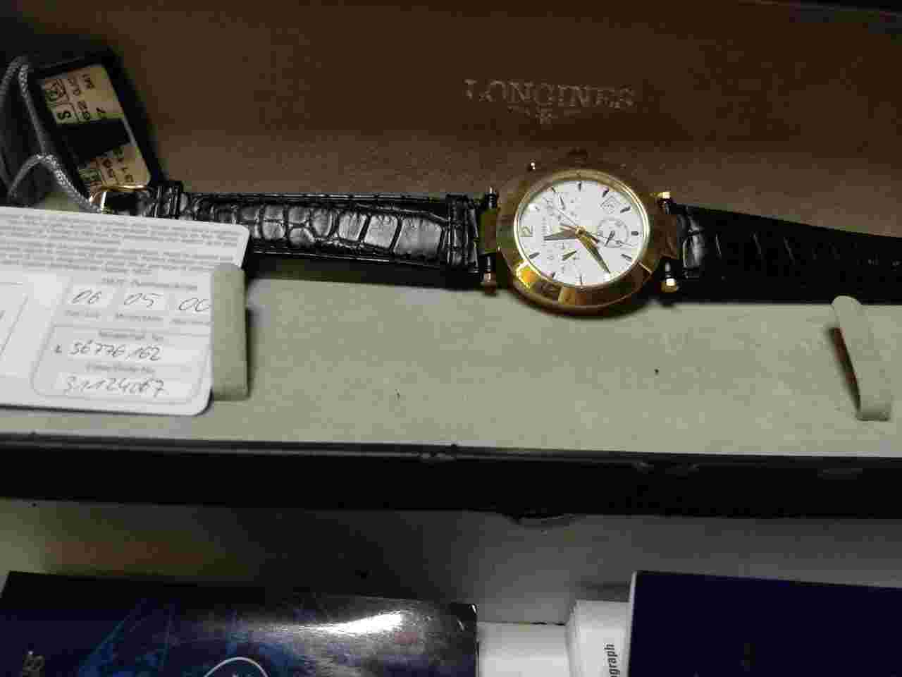 Longines Chrono750 GG 31124067 Chronograph in 18 k Gelbgold,schweres Gehäuse