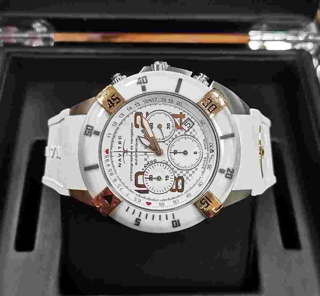 Navitec TCA céramique blanche or Chronographe Navitec automatique
