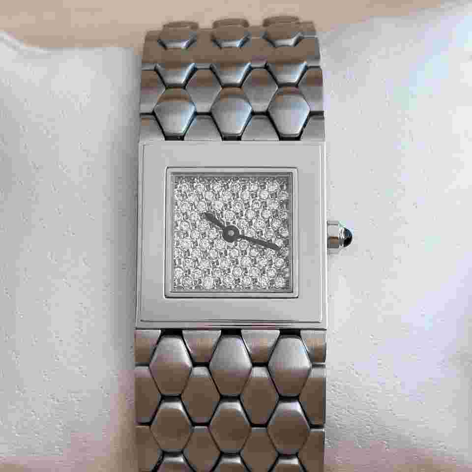 Barthelay Les Sloanes 21mm 53803 mit Diamanten und Box Edelstahl Damenuhr 