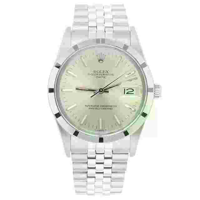Rolex Oyster Perpetual Date Stainless Steel Watch Jubilee Silver Index Dial 15010 – 1983