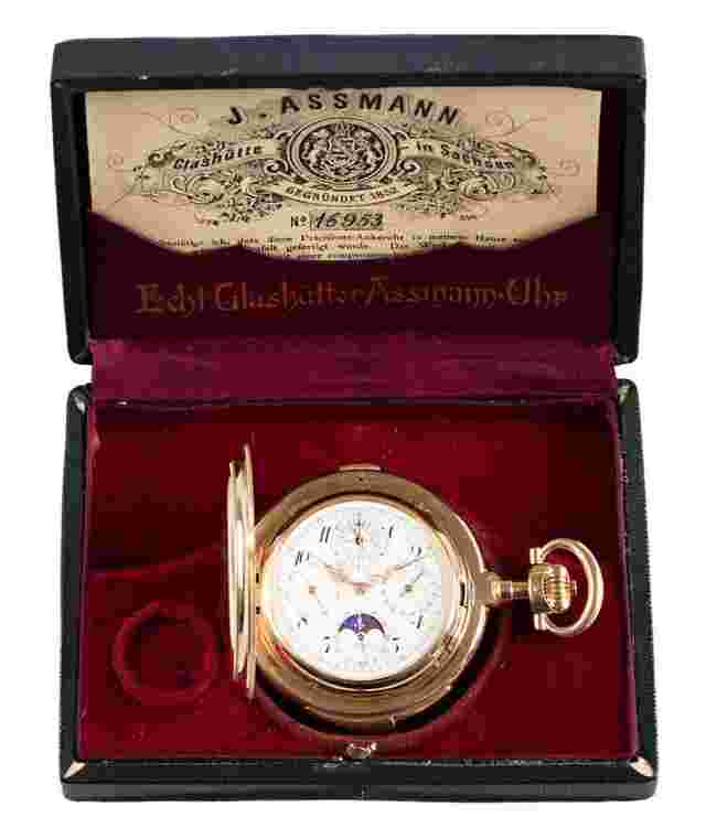 Julius Assmann Glashütte : An Important and Exceptionally heavy Astronomical Pocket Watch with Minute Repeater 