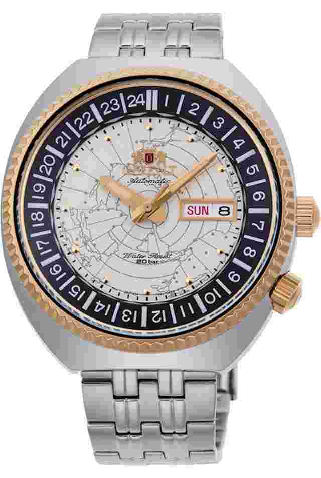 Orient Mako Revival World Map Automatic RA-AA0E01S automatic men's watch white dial 43.5mm stai