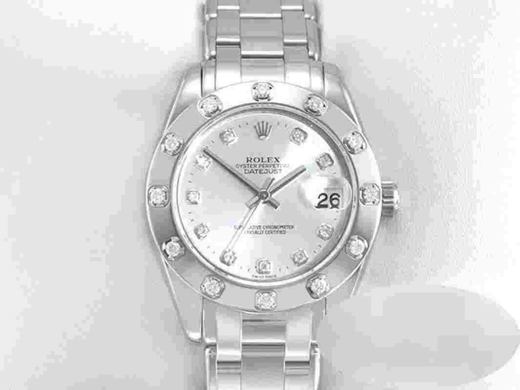 Rolex Lady-Datejust Pearlmaster 34 81319 Weissgold 750 Diamanten Automatik Lady 18kt White Gold Oyster Chronometer