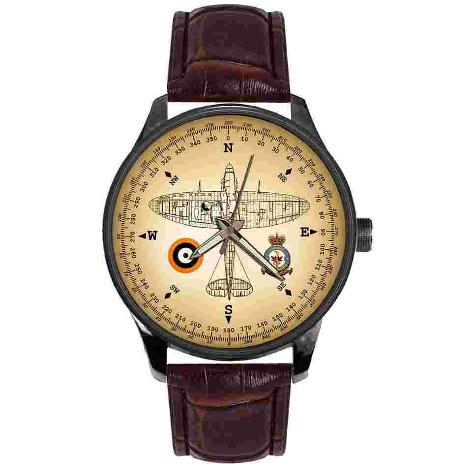 superbrass WW II SUPERMARINE SPITFIRE 92 'East India' Squadron Compass Art Solid Brass Collectible RAF Watch Bronze Case Special Edition 