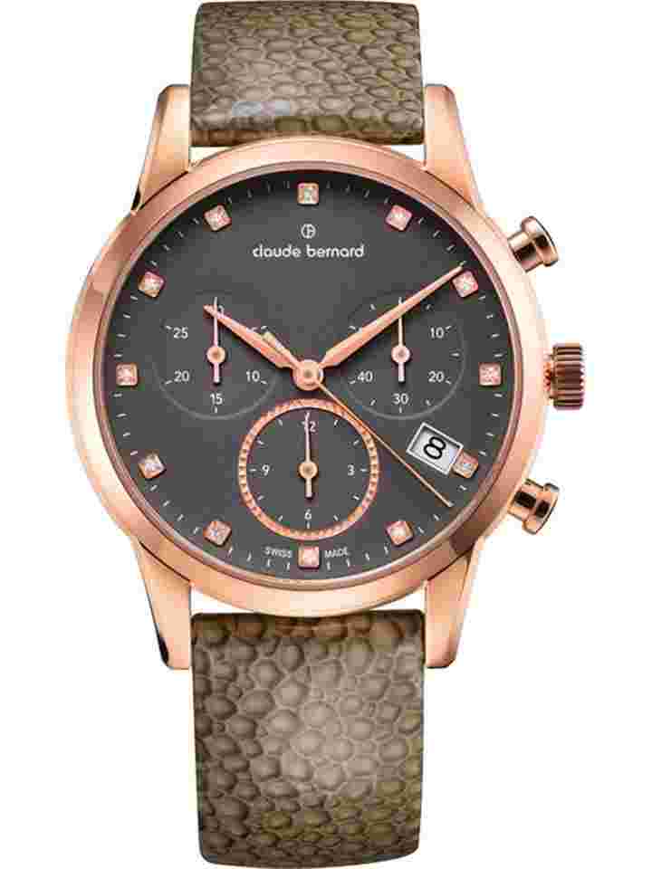 Claude Bernard 10231-37R-TAPR1 Damenuhr Classic Chronograph 35mm 5ATM