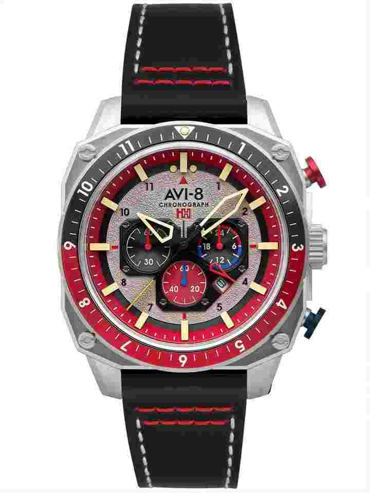 AVI-8 AV-4100-03 Herrenuhr Hawker Hunter Dual Time Chronograph 43mm 5ATM 