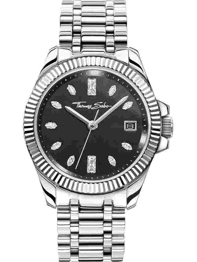 Thomas Sabo WA0406-201-203 Damenuhr Divine Black 33mm 10ATM 