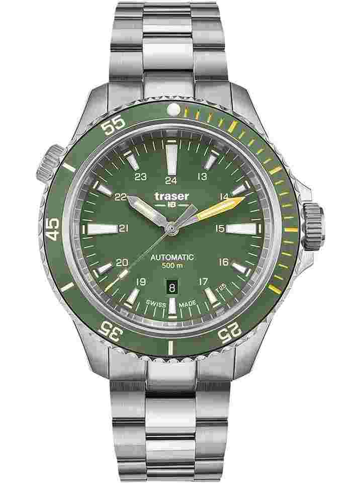 Traser H3 110328 P67 Diver Automatik Green Herrenuhr 46mm 50ATM