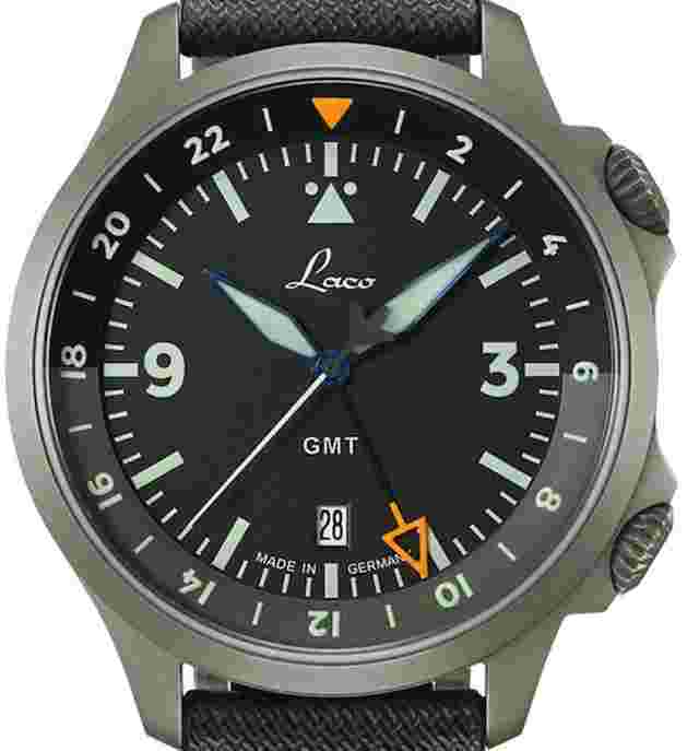Laco Fliegeruhr Frankfurt GMT Automatik 43mm 862120.2