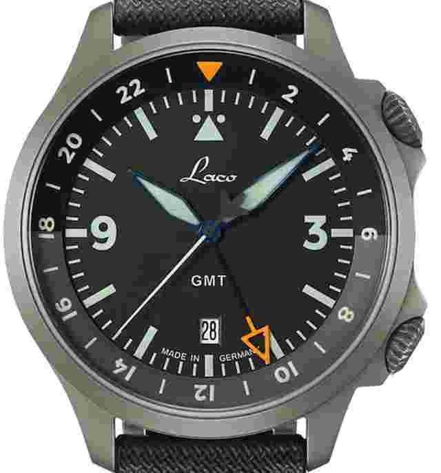 Laco Fliegeruhr Frankfurt GMT Automatik 43mm 862120.2