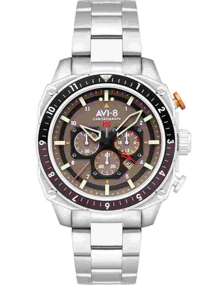 AVI-8 AV-4100-33 Herrenuhr Hawker Hunter Dual Time Chronograph 43mm 5ATM 