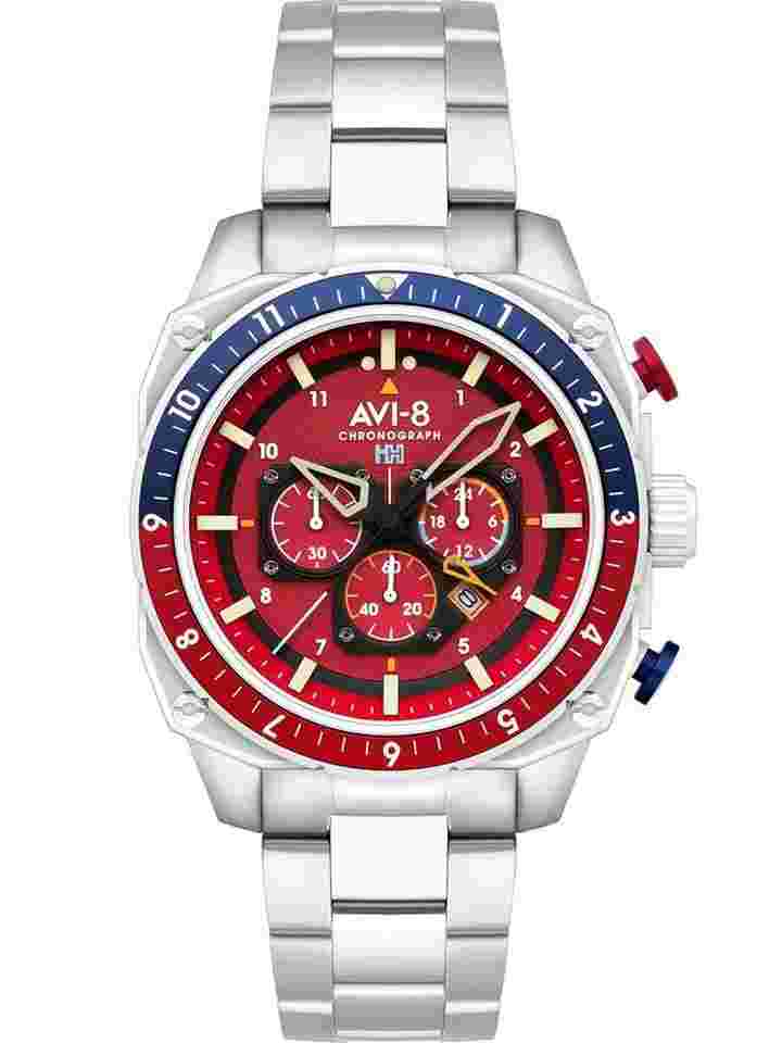 AVI-8 AV-4100-22 Herrenuhr Hawker Hunter Dual Time Chronograph 43mm 5ATM 