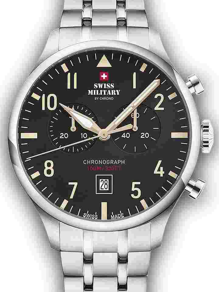 Swiss Military SM34098.04 Vintage Chronograph Herrenuhr 43mm 10ATM