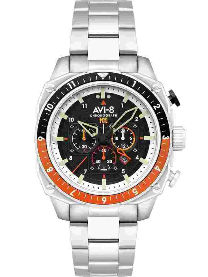 AVI-8 AV-4100-11 Herrenuhr Hawker Hunter Dual Time Chronograph 43mm 5ATM 