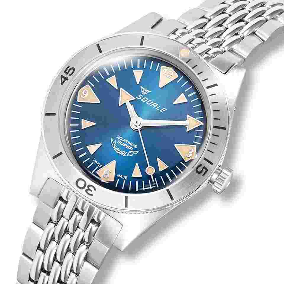 Squale Super-Squale Big Arrows - BLUE - Stainless Steel Bracelet - OFFICIAL DEALER - FACTORY NEW - FULL WARRANTY