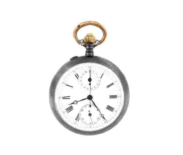 Pocket Watches BLACK STEEL POCKET WATCH 51MM 95.5 GRAMS 