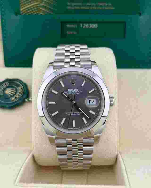 Rolex In Stock 2025 Datejust 41 Rhodium Index Dial on Jubilee Bracelet 