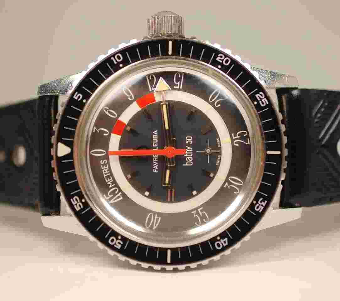 Favre-Leuba Bathy 50 exceptional condition - from 60s - original strap and buckle - serviced ultra rare - like NOS