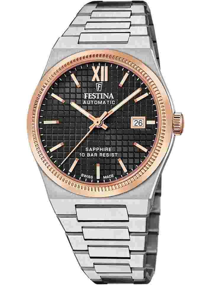 Festina F20030/3 Herrenuhr Swiss Made Rivé Automatik 40mm 10ATM