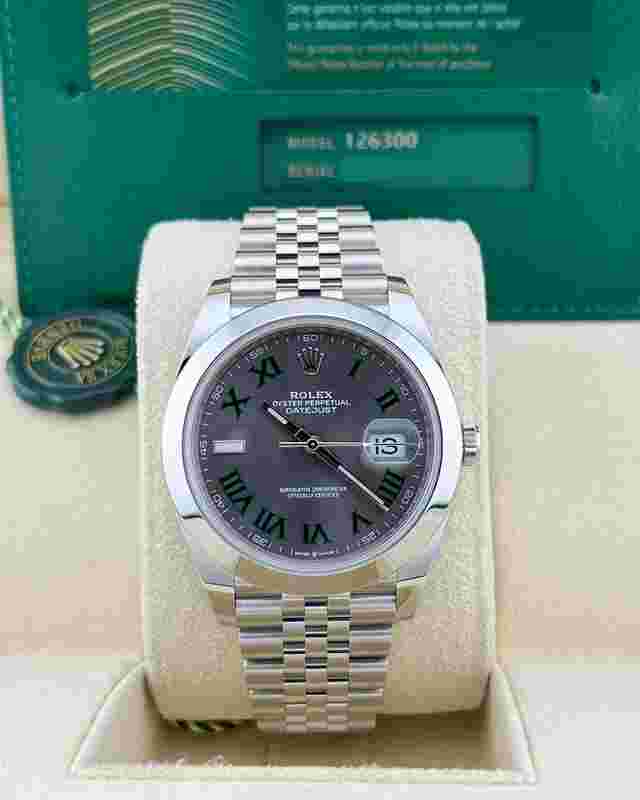 Rolex In Stock 2025 Datejust 41 Wimbledon Dial on Jubilee Bracelet 
