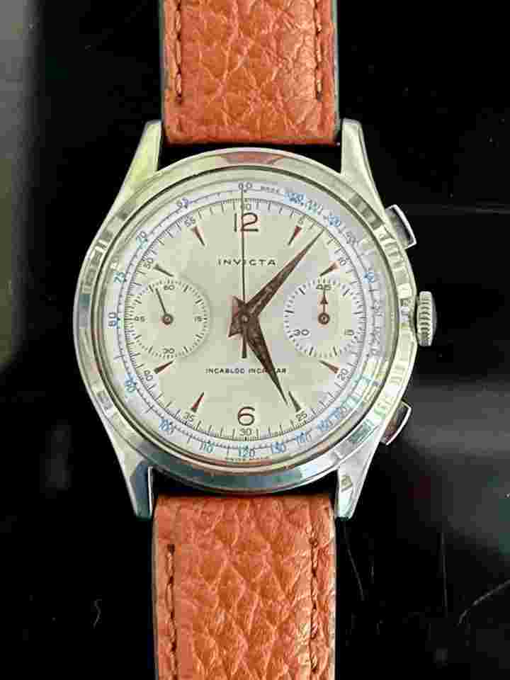 Invicta Chronometer Incastar Stainless Steel 23008 Valjoux 22 Oversize Sehr seltener Chronometer mit dem berühmten Valjoux-Werk 22