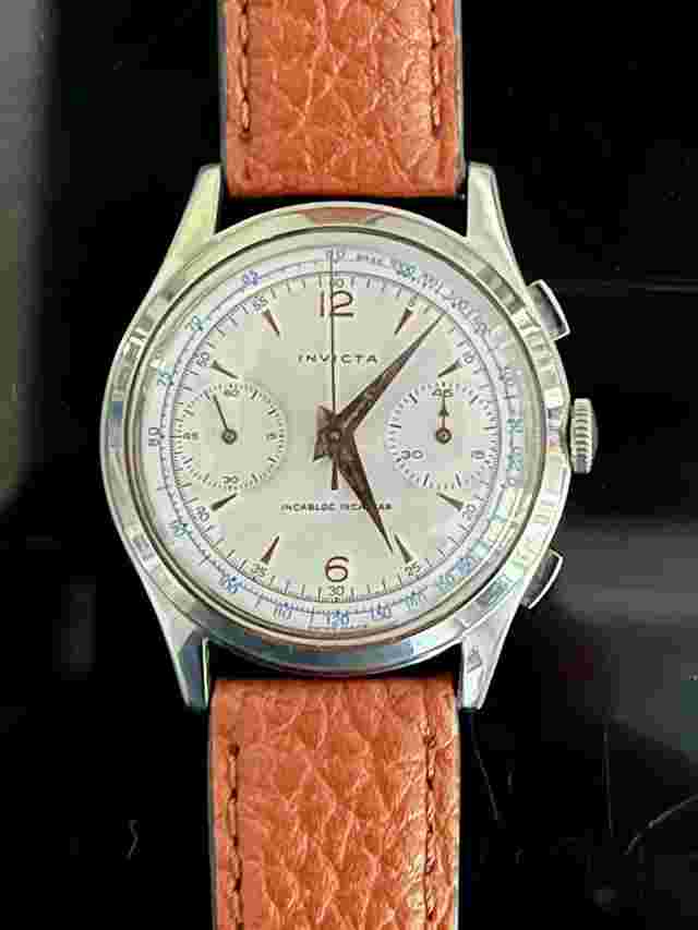 Invicta Chronometer Incastar Stainless Steel 23008 Valjoux 22 Oversize Sehr seltener Chronometer mit dem berühmten Valjoux-Werk 22