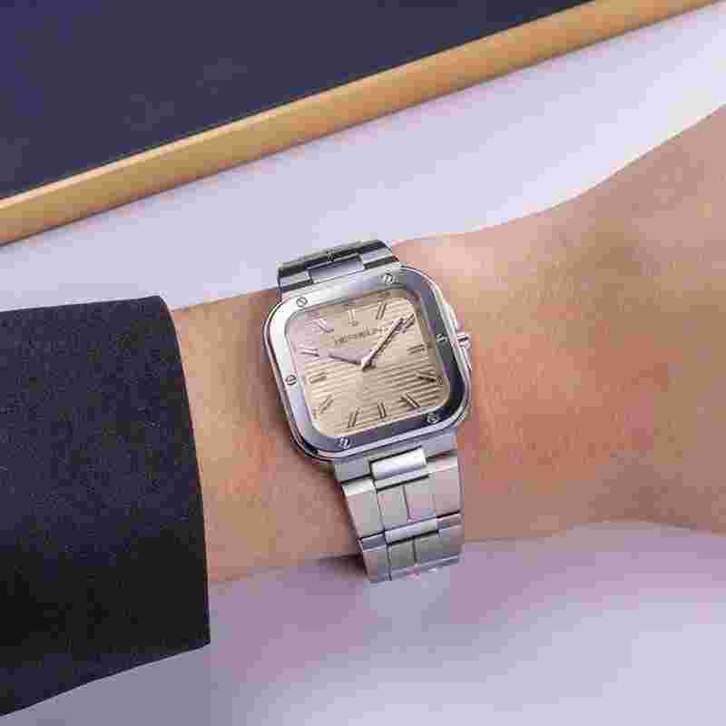 Michel Herbelin Cap Camarat 30x30mm Quartz Champagne Dial Steel Bracelet