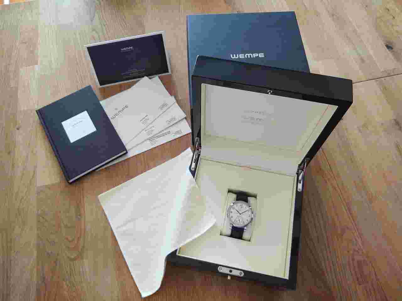 Wempe Chronometerwerke Gangreserve Ref.-Nr. WG080003 mit B&P nahezu perfekt erh.,dunkelbl. LB