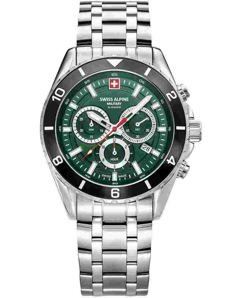 Swiss Alpine Military 7034.9138 Herrenuhr Sierra Chronograph 43mm 10ATM