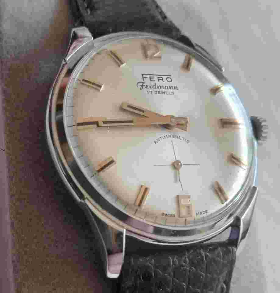 Fero Feldman Manual Wind 17 Jewells Antimagnetic NOS New from Old Stock Swiss Made NOS Watch unique and special Swiss Made