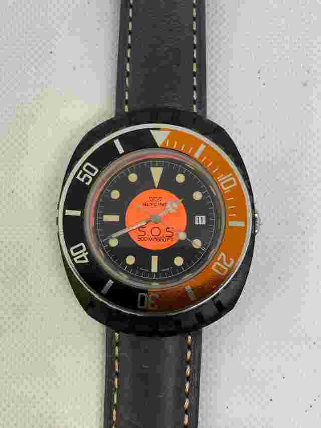 Glycine Extremely Rare Vintage Diver S.O.S. 500m NOS Condition