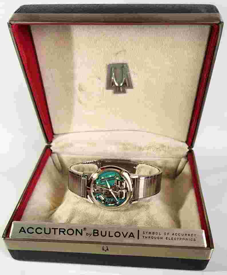 Bulova Accutron Alpha 214 Bulova Accutron Alpha 214 Or Blanc 1961 with box