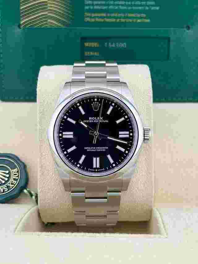Rolex Oyster Perpetual In Stock 2025 Oyster Perpetual BLACK DIAL New Release Stainless Oyster