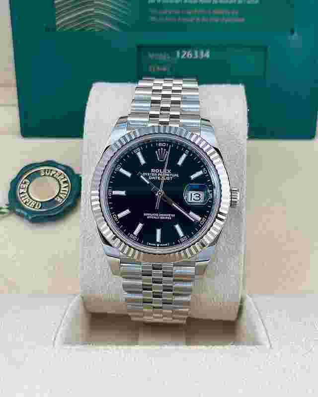 Rolex Datejust 41 In Stock 2025 126334 Datejust 41 Black Stick Dial Jubilee Band Unworn